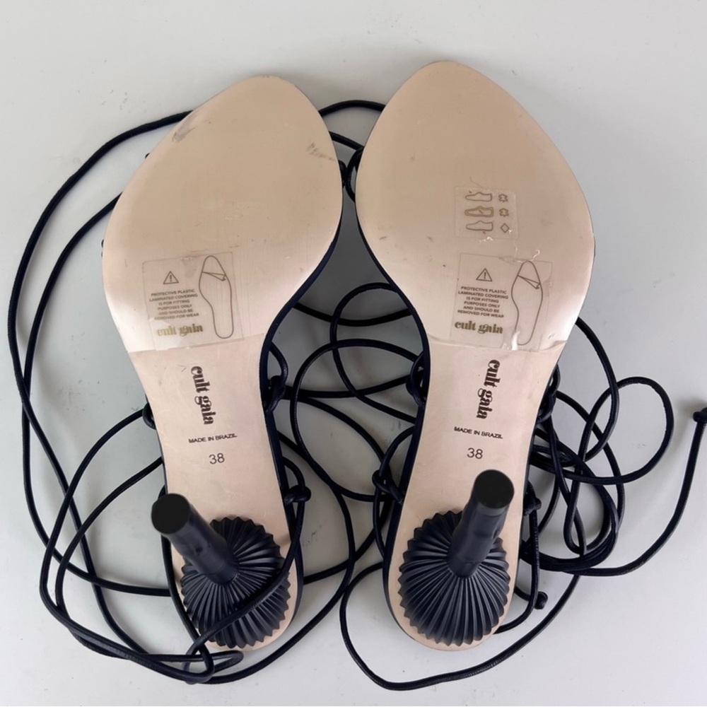 NEW CULT GAIA NAVY LEATHER STRAPPY SANDALS - Picture 12 of 14